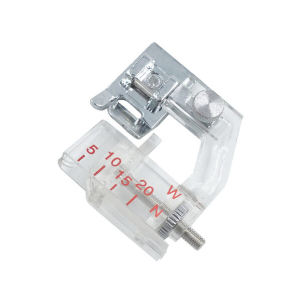 Adjustable Bias Binder Foot for Home Sewing Machines – Plastic Edge Binding Tool with Width Control, Model 6290 - Image 2