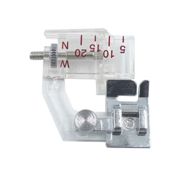 Adjustable Bias Binder Foot for Home Sewing Machines – Plastic Edge Binding Tool with Width Control, Model 6290 - Image 5