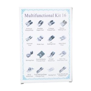 16 Pcs Sewing Machine Presser Feet Set, Sewing Machine Foot Fit for Brother, Singer, Janome, Babylock, Elna, Toyota, New Home, Simplicity, Necchi, and Most of Low Shank Sewing Machines